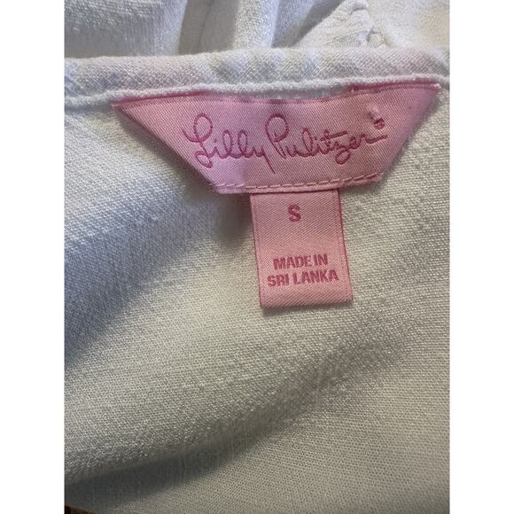 Lilly Pulitzer Womens Lyndsea Tunic Small Resort Embroidery Preppy White - Picture 9 of 10